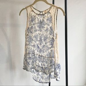 Floral Tank Top with Lace